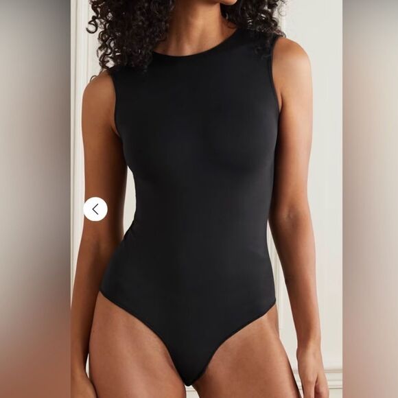 SKIMS Essential Raw High Crew Neck Onyx Bodysuit Sz S/M NWOT - Picture 14 of 15